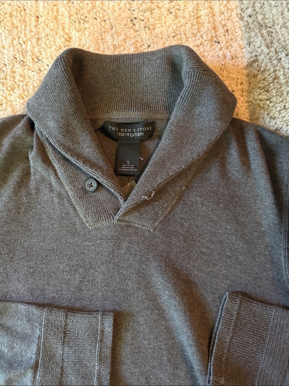 The Men's Store Gray Shawl Collar Turtleneck Sweater